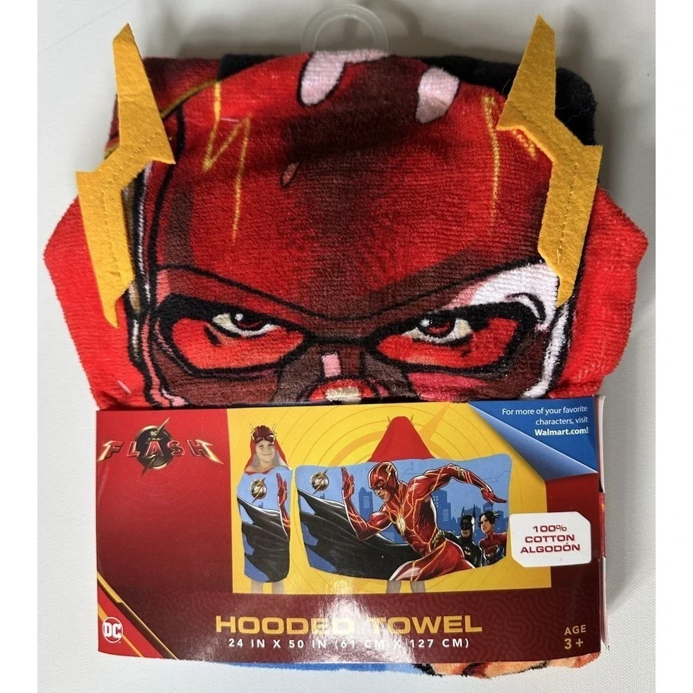 DC Flash Hooded Towel Boys Beach Towel Bath Towel